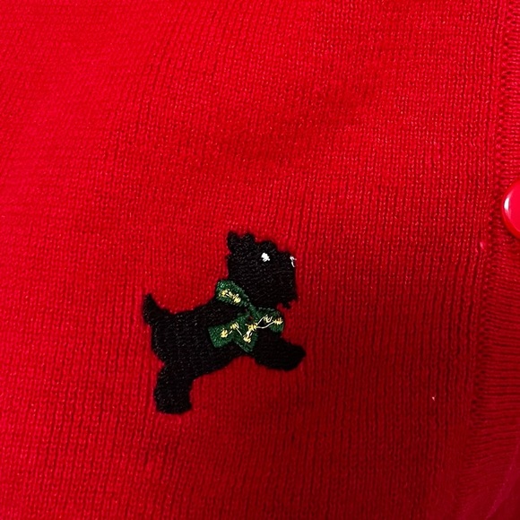 VINTAGE Studio Joy Scottie Dog Embroidered Button Up Cardigan Sweater Size PXL - Picture 5 of 5